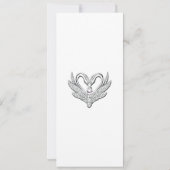 パープルブルーシルバースワン結婚ズのメニューカード 招待状 (裏面)