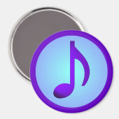 パープルブルーシンプエレガントリーミュージックノート マグネット (正面/裏面)