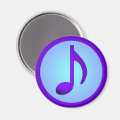 パープルブルーシンプエレガントリーミュージックノート マグネット (正面/裏面)