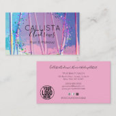 パープルブルージグザグホログラフグリッター紙吹雪 名刺 (正面/裏面)