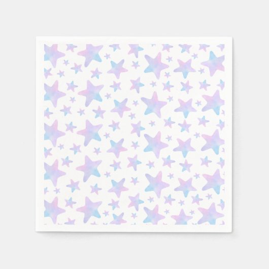 パープルブルースターズプリンセスをテーマにした誕生日パーティー スタンダードカクテルナプキン (正面)