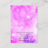 パープルブルースパークルシックなイヤリングディスプレイ 名刺 (裏面)