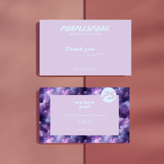 パープルブルースモールビジネス サンキューカード
