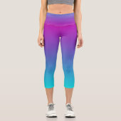 パープルブルーターコイズ グラデーション カプリレギンス (正面)