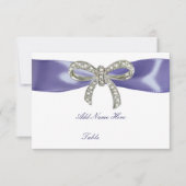 パープルブルーダイアモンドボウテーブル座席表 招待状 (正面)