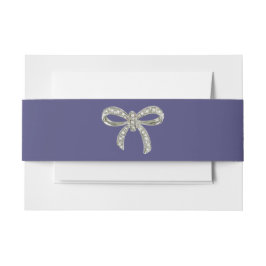 パープルブルーダイアモンドボウ招待状用帯 招待状ベリーバンド