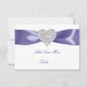 パープルブルーダイヤモンドハートテーブル座席表 招待状 (正面)