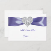 パープルブルーダイヤモンドハートテーブル座席表 招待状 (正面/裏面)