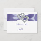 パープルブルーダイヤモンドハートテーブル座席表 招待状 (正面)