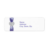 パープルブルーダイヤモンドハート住所 シール (正面)