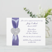 パープルブルーダイヤモンドハート婚約パーティ 招待状 (スタンド正面)