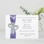 パープルブルーダイヤモンドハート婚約パーティ 招待状 (スタンド正面)