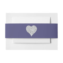 パープルブルーダイヤモンドハート招待状用帯 招待状ベリーバンド
