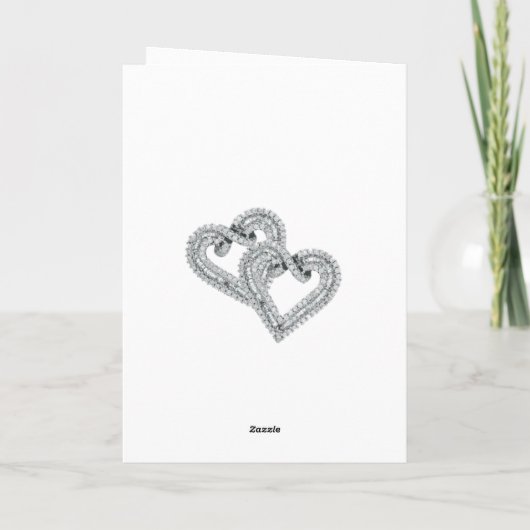 パープルブルーダイヤモンドハート結婚式 プログラムカード カード (裏面)