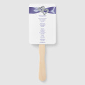 パープルブルーダイヤモンドハート結婚式 プログラムファン ハンドファン (裏面)