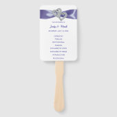 パープルブルーダイヤモンドハート結婚式 プログラムファン ハンドファン (正面)