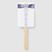 パープルブルーダイヤモンドハート結婚式 プログラムファン ハンドファン (裏面)