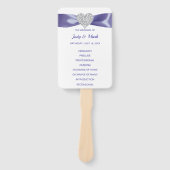 パープルブルーダイヤモンドハート結婚式 プログラムファン ハンドファン (正面)