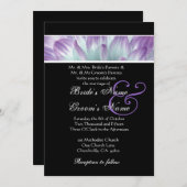 パープルブルーダリア花びら結婚式招待状 招待状 (正面/裏面)