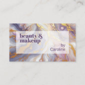 パープルブルーダークピンク金ゴールド大理石アートパターン 名刺 (正面)