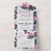 パープルブルーチューリップオールインワン結婚式招待状 オールインワン招待状 (内側)