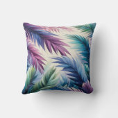 パープルブルーティール(緑がかった色)トロピカルパ離れーム クッション (裏面)