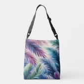 パープルブルーティール（緑がかった色）トロピカルパ離れーム クロスボディバッグ (裏面)
