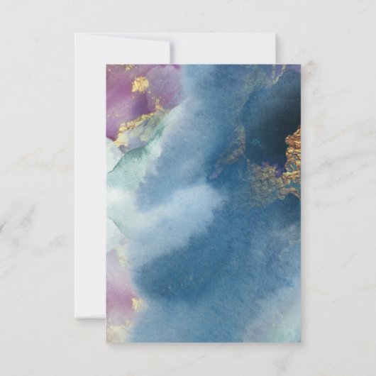 パープルブルーティール（緑がかった色）水の色とフローラ食事の選択肢 出欠カード (裏面)