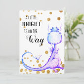 *パープルブルードラゴン男の赤ちゃんシャワー招待状 招待状 (スタンド正面)