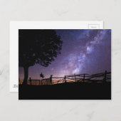 パープルブルーナイトスカイ宇宙ユニバース ポストカード (正面/裏面)