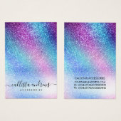 パープルブルーネブラ銀河系グリッターイヤリングディスプレイ (正面&裏面)