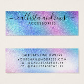 パープルブルーネブラ銀河系グリッターイヤリングディスプレイ (正面&裏面)