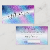 パープルブルーネブラ銀河系グリッターギフト証明書 名刺 (正面/裏面)