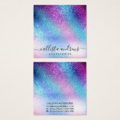 パープルブルーネブラ銀河系グリッターネックレスディスプレイ (正面&裏面)