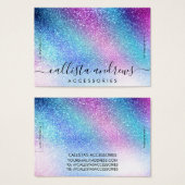 パープルブルーネブラ銀河系グリッターブレスレットディスプレイ (正面&裏面)