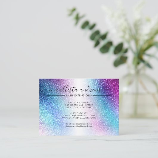 パープルブルーネブラ銀河系グリッターラッシュアフターケア 名刺 (スタンド正面)