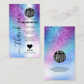 パープルブルーネブラ銀河系グリッター注文ありがとう 名刺 (正面/裏面)