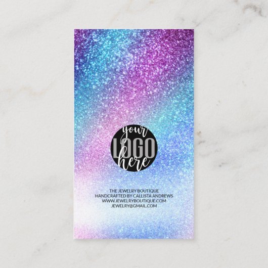 パープルブルーネブラ銀河系グリッター注文ありがとう 名刺 (裏面)