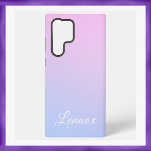 パープルブルーパステルモノクロモノグラム SAMSUNG GALAXY S22 ULTRAケース