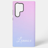 パープルブルーパステルモノクロモノグラム SAMSUNG GALAXYケース (裏面)