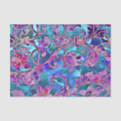 パープルブルーピンクウォーターカラーダマスクデザイン 薄葉紙 (正面)