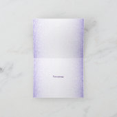 パープルブルーピンクフローラグリッターエレガントな結婚式 サンキューカード (内部)