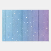 パープルブルーピンクホリデーウィンターアイテム ラッピングペーパーシート (正面3)