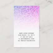 パープルブルーフェイクグリッターイヤリングディスプレイカード 名刺 (裏面)