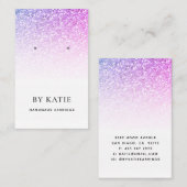 パープルブルーフェイクグリッターイヤリングディスプレイカード 名刺 (正面/裏面)