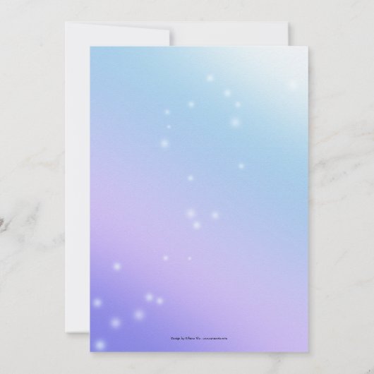 パープルブルーフォトファースト誕生日パーティーへの招待 招待状 (裏面)