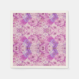 パープルブルーフラワー抽象芸術 スタンダードカクテルナプキン