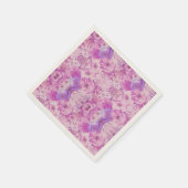 パープルブルーフラワー抽象芸術 スタンダードカクテルナプキン (角)