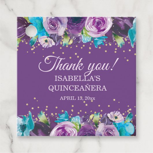 パープルブルーフローラキンセアニラありがとうござる フェイバータグ (正面)