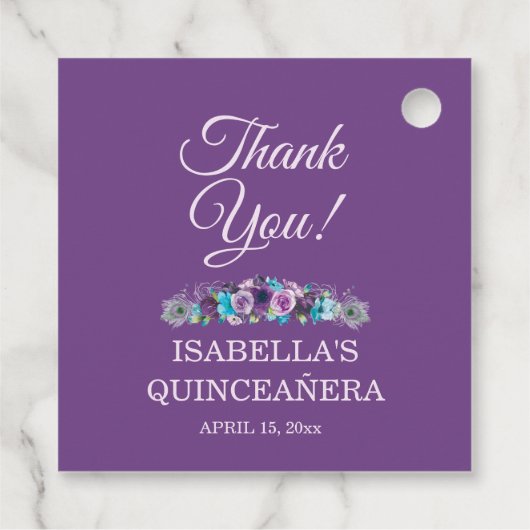 パープルブルーフローラクインセアニラ15th Thank You フェイバータグ (裏面)